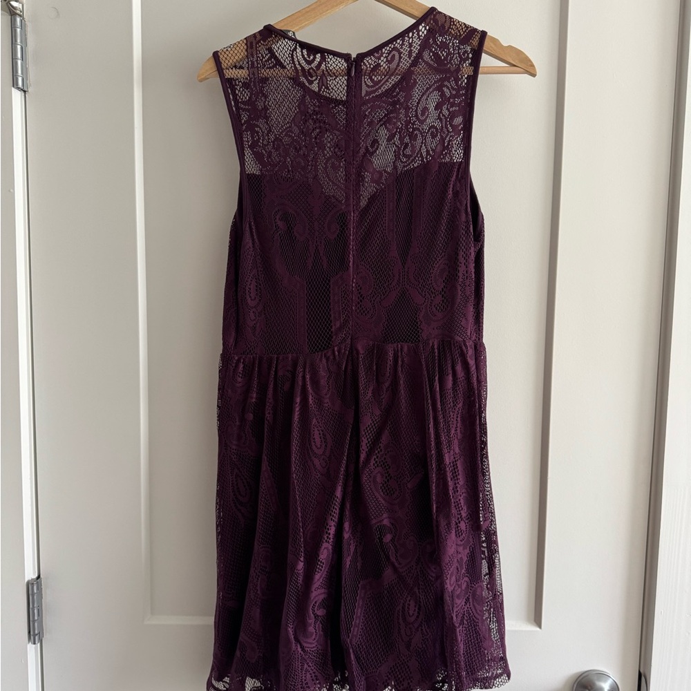 Elegant Purple Lace Dress